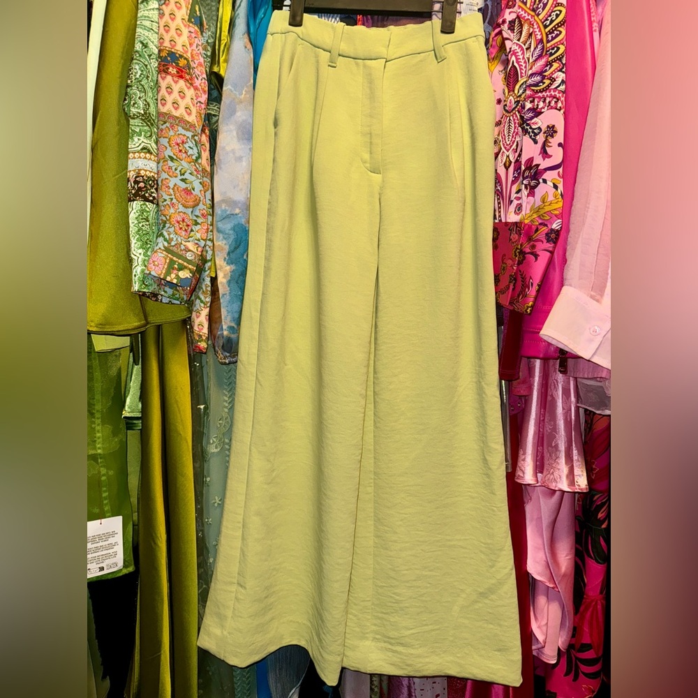 Abercrombie & Fitch Light Green Wide Leg Pants